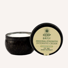 Premium Hemp Daily Intensive Cream texture close-up showing smooth, quick-absorbing hydration