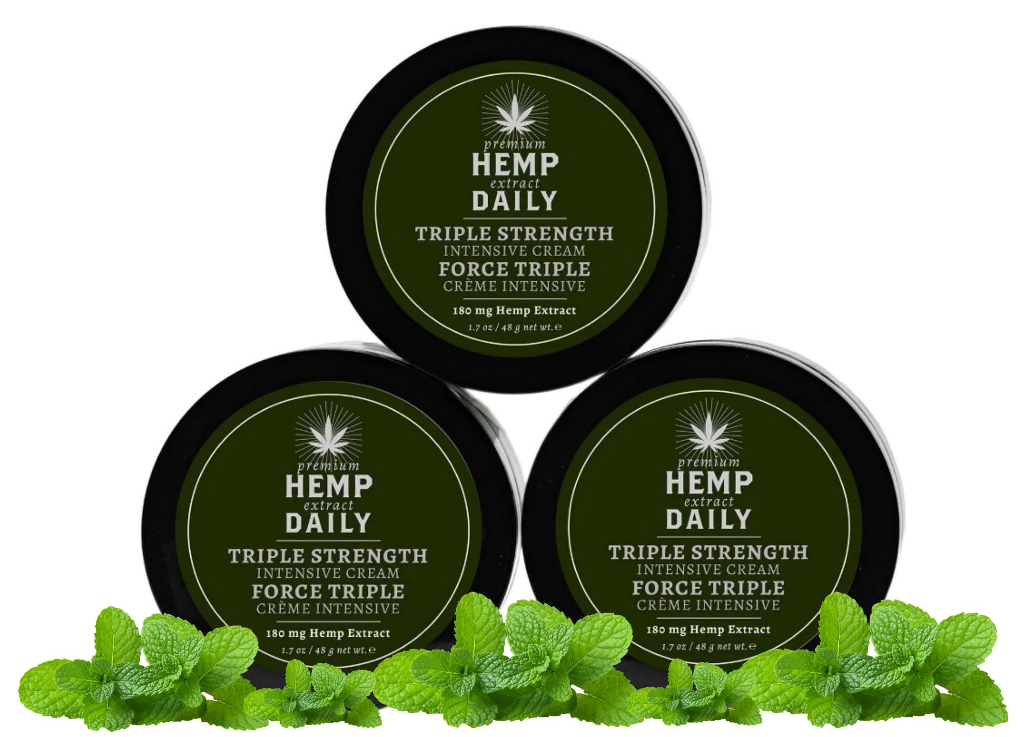 Premium Hemp Daily Cream bottle with mint scent for daily hydration
