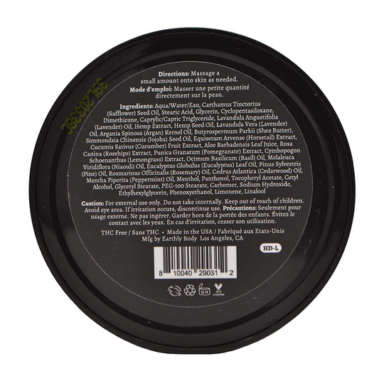 Cream texture on skin for quick absorption by Premium Hemp Extract Daily Earthly Body