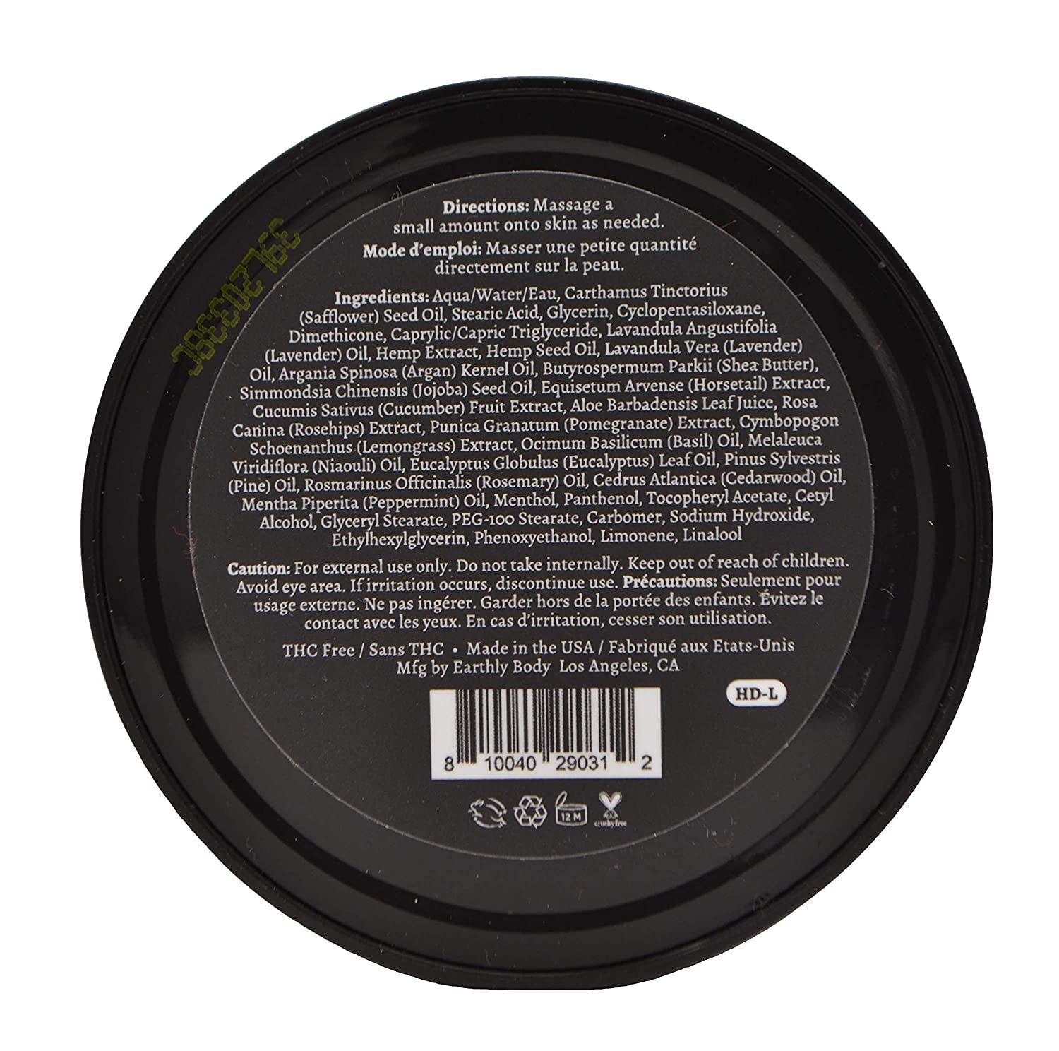 Premium Hemp Extract Daily Lavender Cream applied to knee for joint comfort.