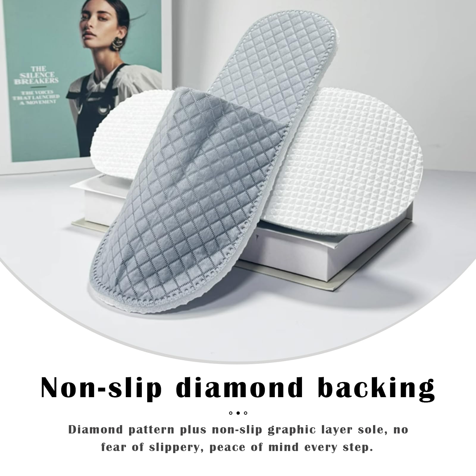 Premium spa slippers 16-pack gray travel pouch enables easy storage and transport.