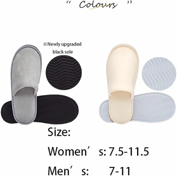 Premium Spa Slippers gray plush velvet upper for luxurious guest comfort.
