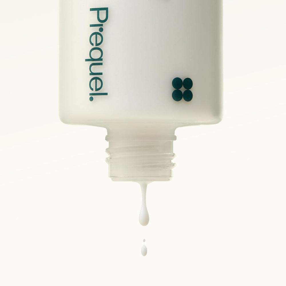 Packaging and product display of Prequel Skin Half and Half for daily use.