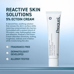 Prequel Reactive Skin Solutions cream swirl closeup shows rich, non-greasy texture