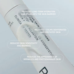 Allantoin closeup emphasizes soothing softening on flaky areas