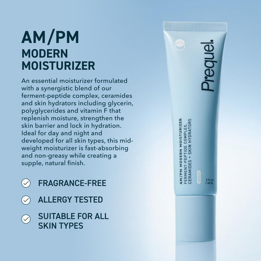 Prequel Skin AM/PM cream swirl demonstrates rich, non-greasy texture.