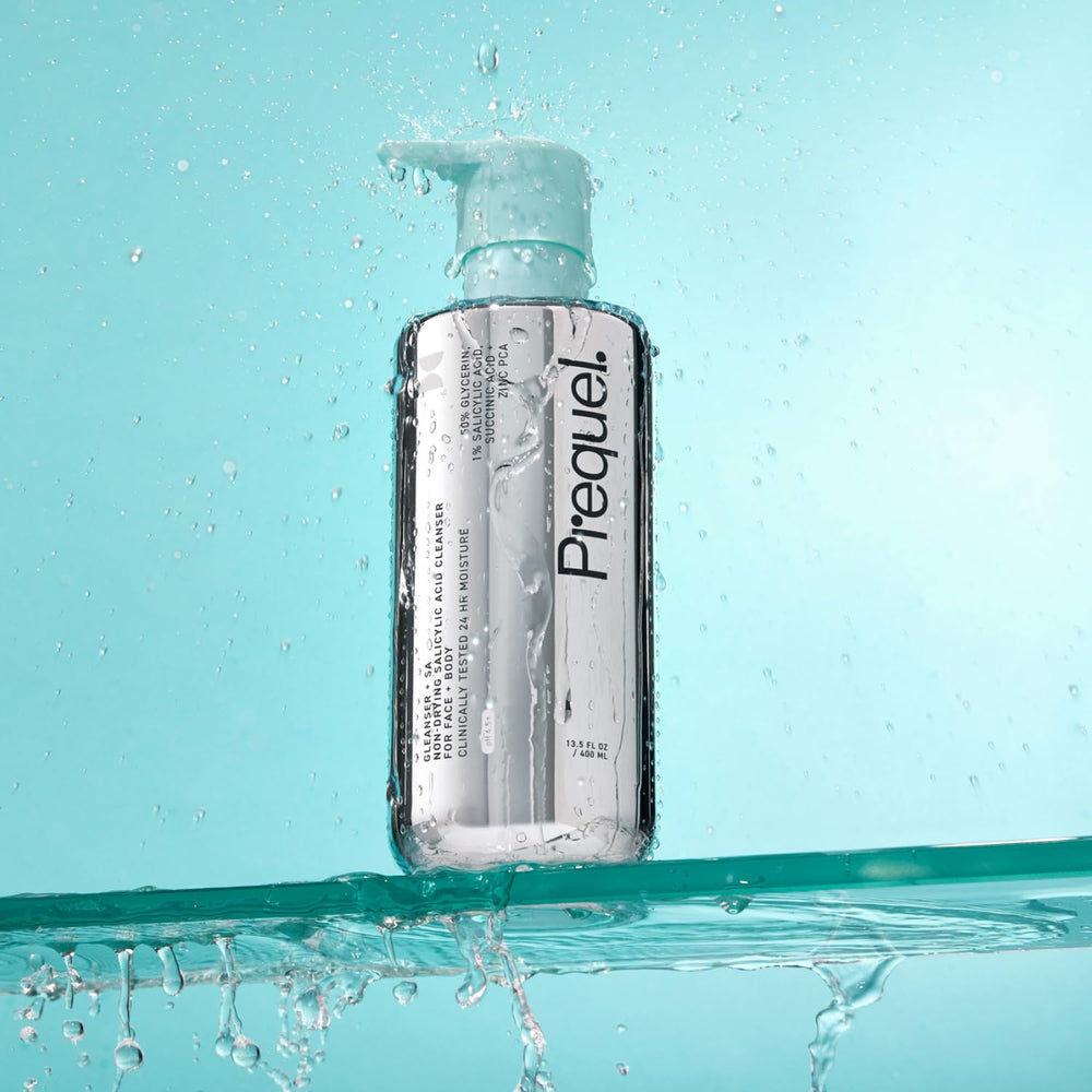 Prequel Skin Gleanser SA removes makeup and excess oil.