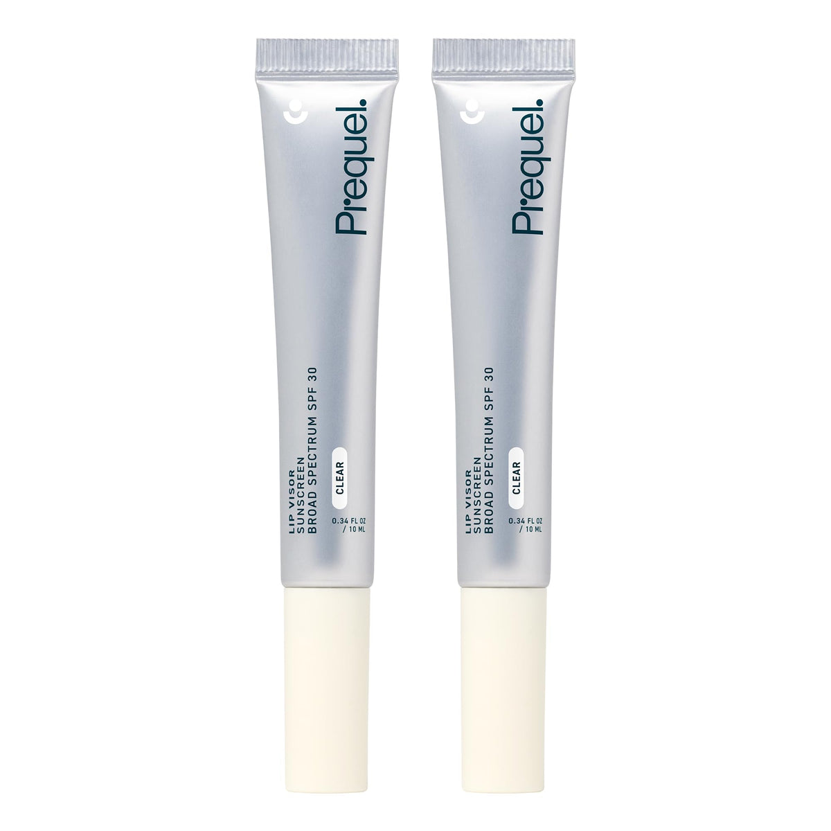 Prequel Skin Lip Visor front-pack view with two SPF 30 balms for daily protection