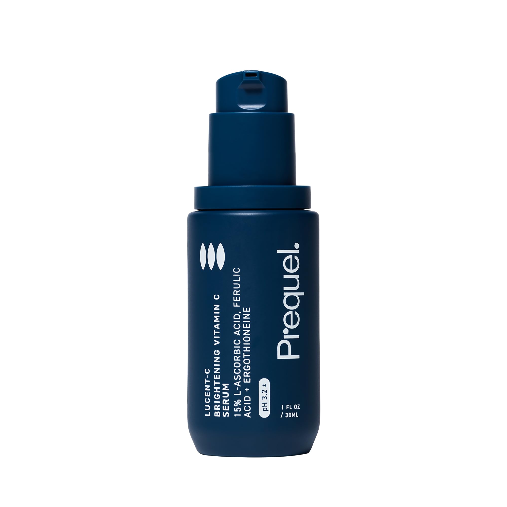 Prequel Skin Lucent-C bottle with pump for daily brightening serum.