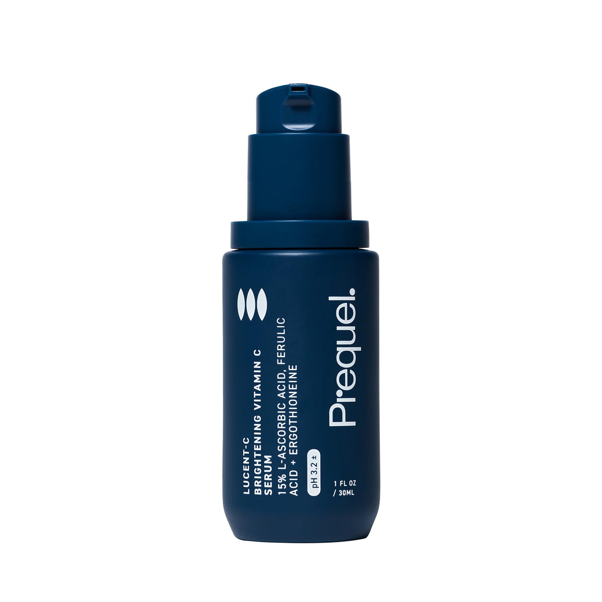 Prequel Skin Lucent-C bottle with pump for daily brightening serum.