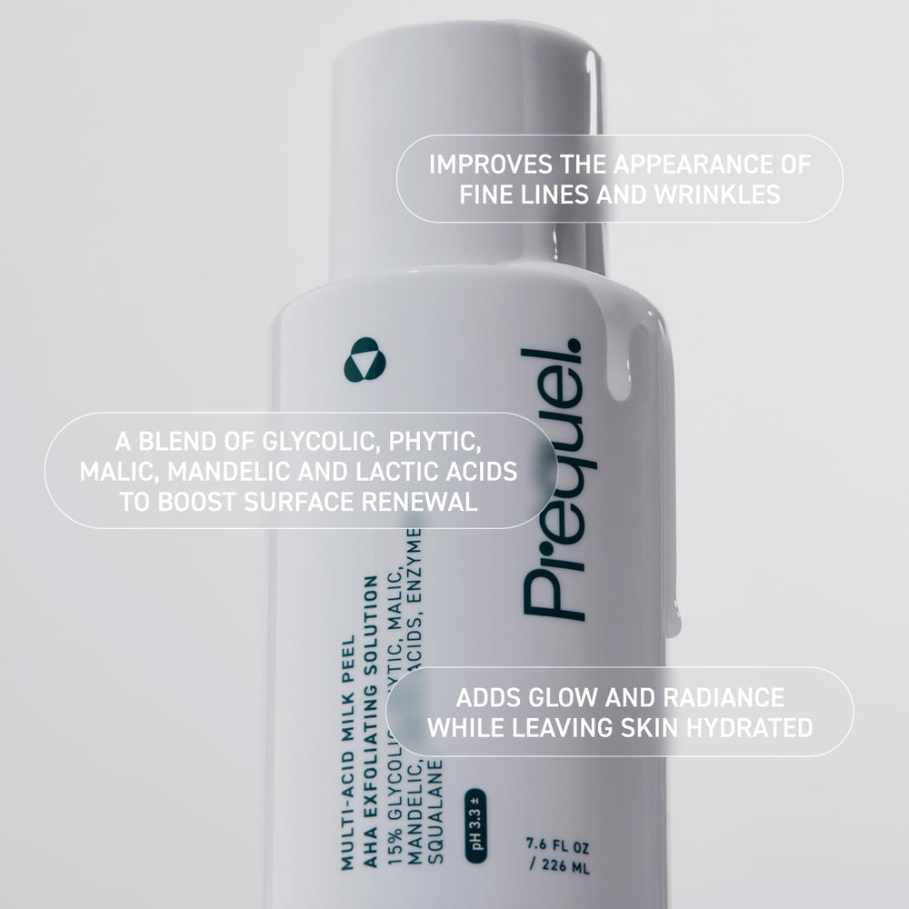 Close-up of texture in Prequel Milk Peel showing creamy milk base.