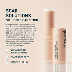 Prequel Skin Scar Solutions Stick application close-up for precise targeting.