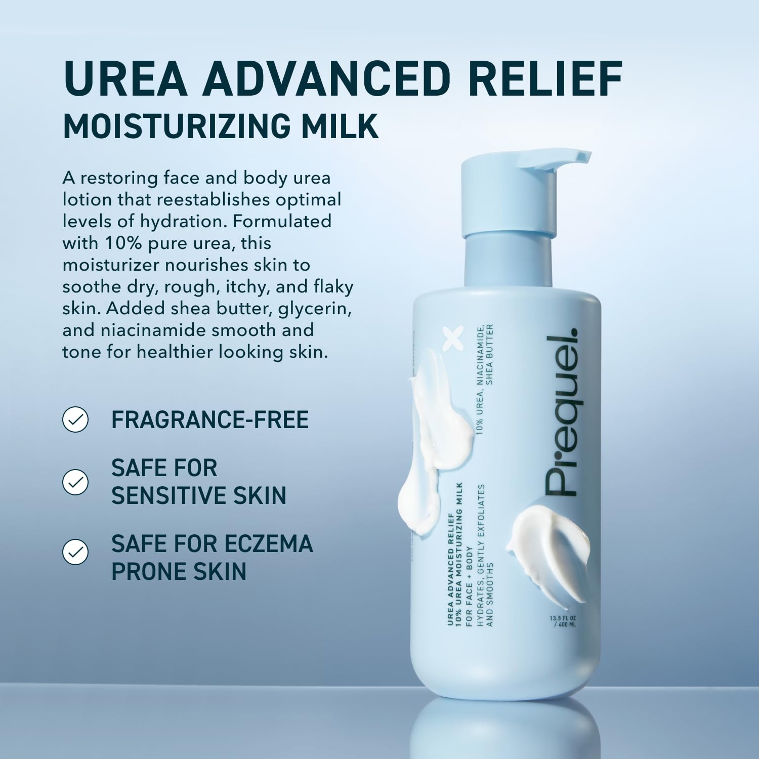 Prequel Skin Urea Advanced Relief Milk two-pack emphasizing value and convenience.