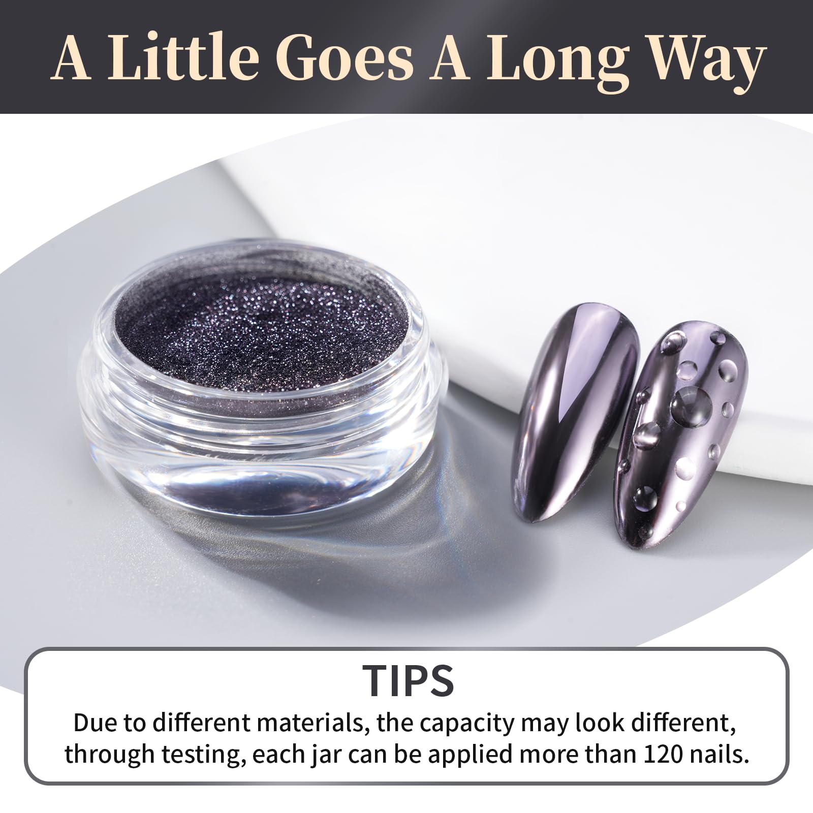 Pretty Diva double-ended applicators enable precise chrome nail art