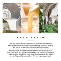 Pretty farm girl fragrance-free bar suitable for dry and sensitive skin.