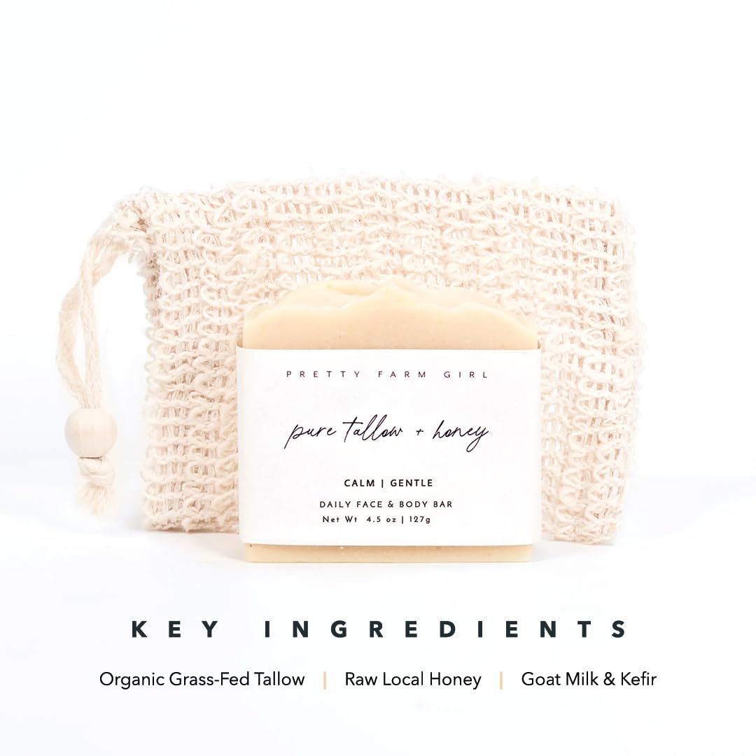 Pretty farm girl soap on a washcloth ready for daily cleansing ritual.