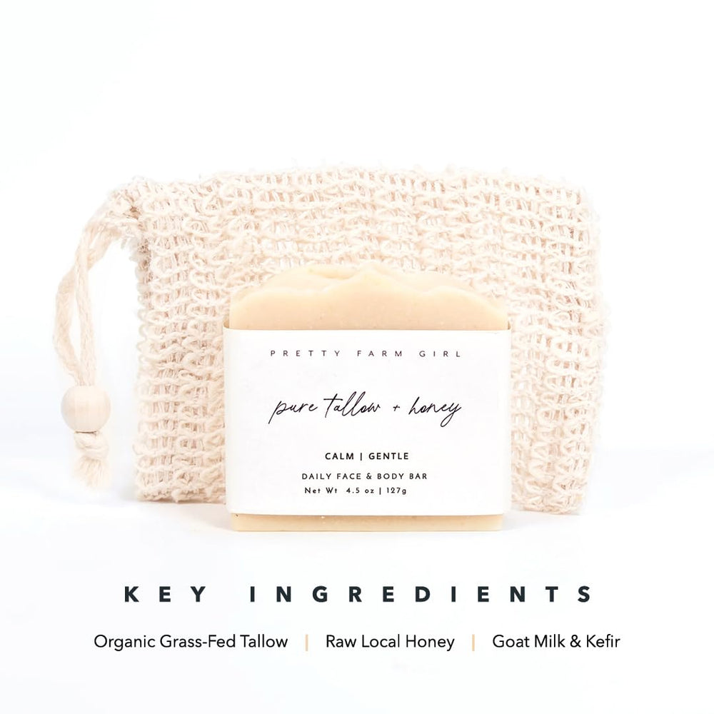 Pretty farm girl soap on a washcloth ready for daily cleansing ritual.