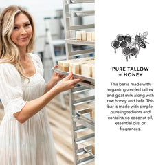 Pretty farm girl packaging with recyclable materials emphasizing eco-friendly skincare.