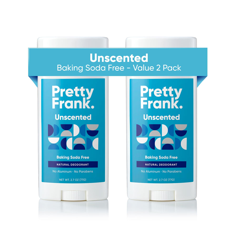 Pretty Frank deodorant stick unscented 2-pack packaging for sensitive skin