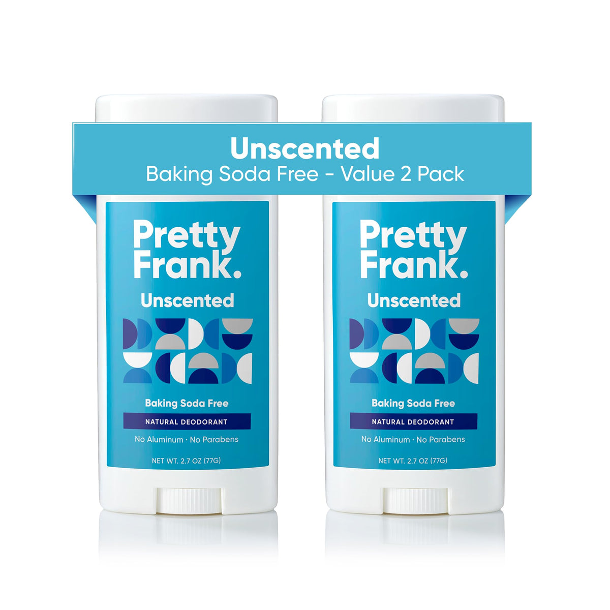 Pretty Frank deodorant stick unscented 2-pack packaging for sensitive skin