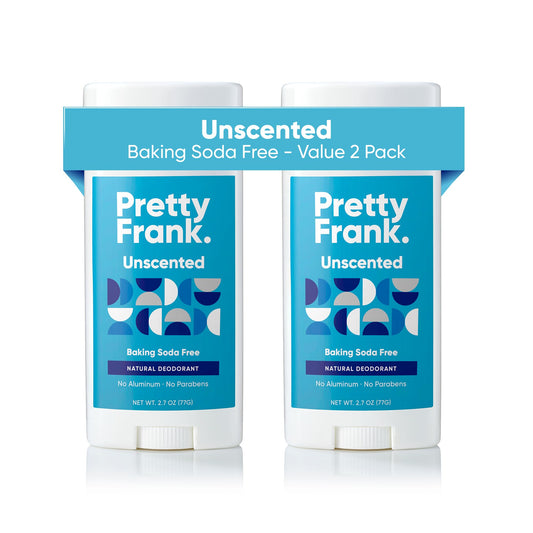 Pretty Frank deodorant stick unscented 2-pack packaging for sensitive skin
