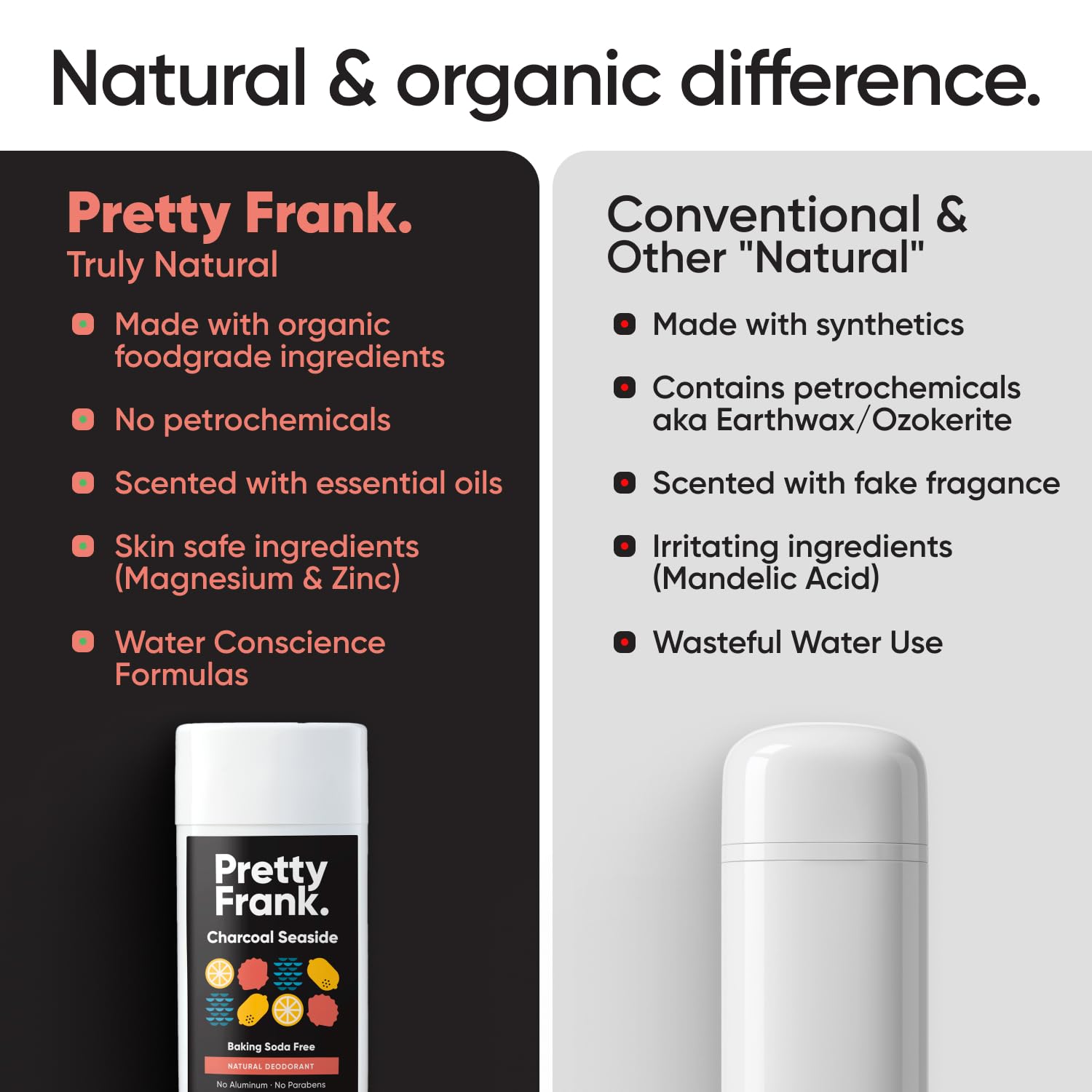 Close-up of Pretty Frank deodorant texture showing creamy coconut oil base