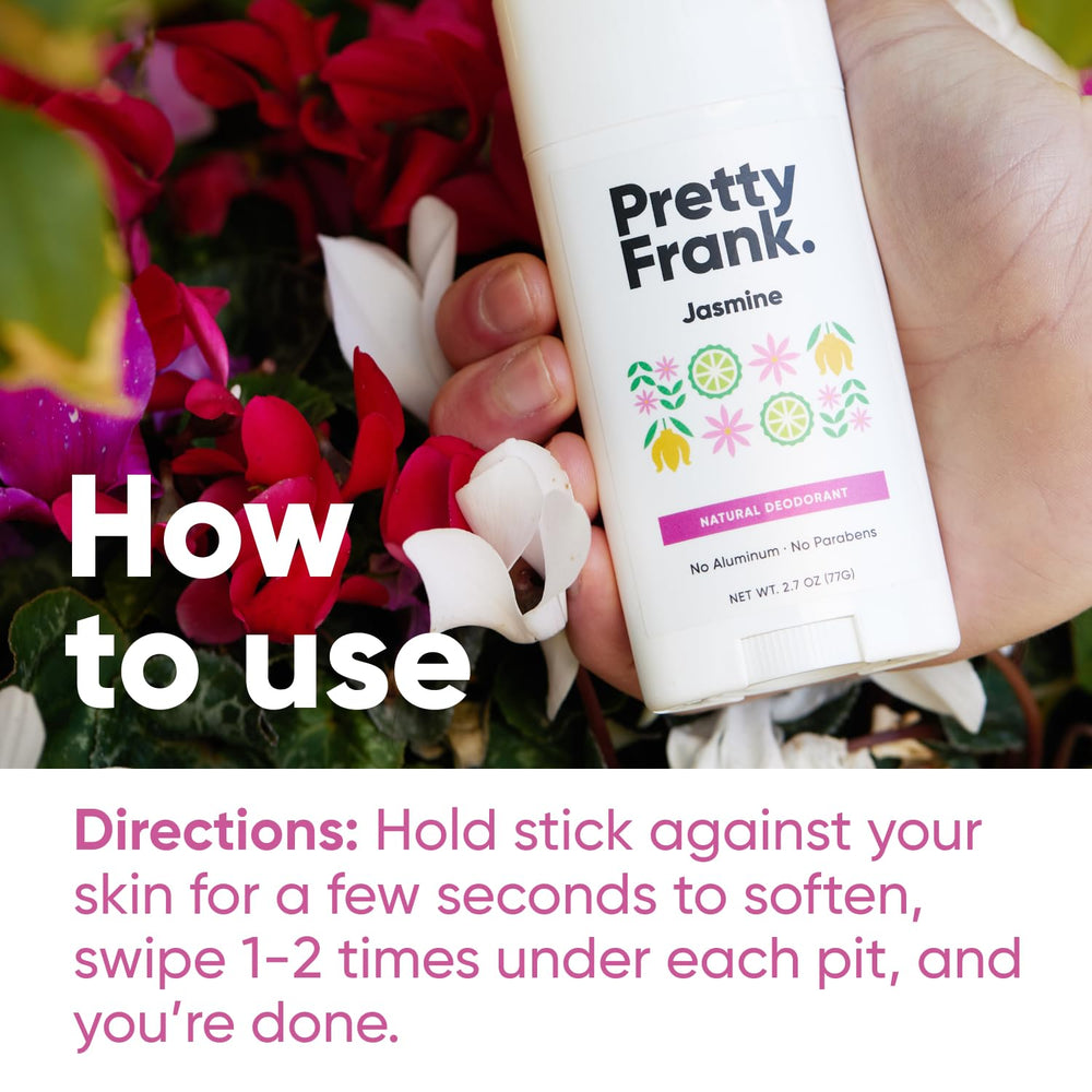 Pretty Frank Jasmine deodorant in use for quick application