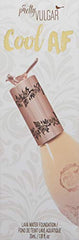 Pretty Vulgar foundation swatches on arm show natural finish and buildable coverage.