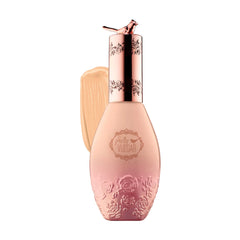 Pretty Vulgar Cool AF Lava Water Foundation bottle on vanity showing cooling, long-wearing matte coverage