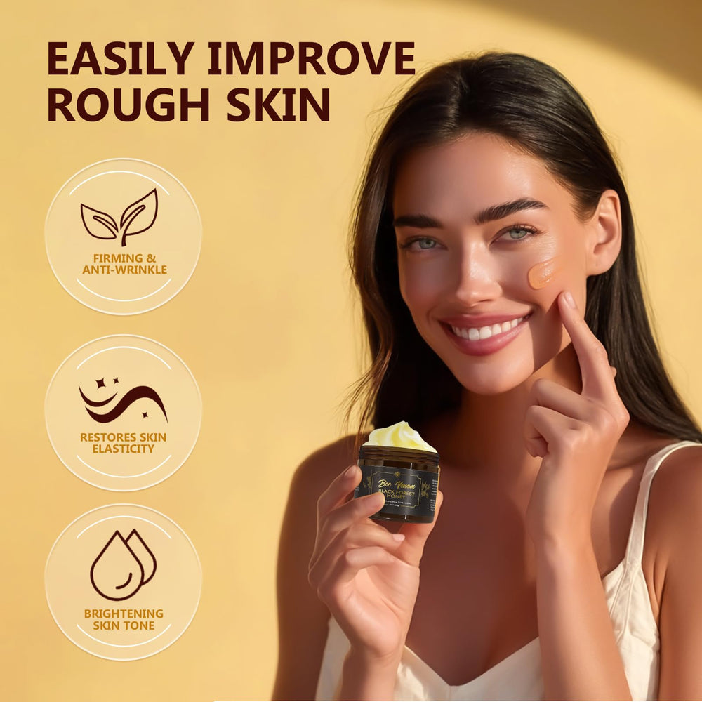 Prettypum Bee Venom Cream application scene emphasizing quick absorption