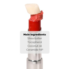 PRETTYSKIN lip balm applied to cheeks for a natural tint and glow.