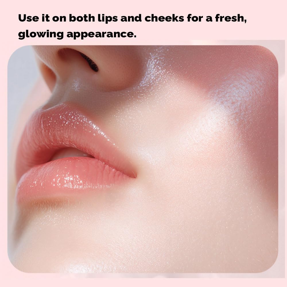 PRETTYSKIN lip balm closeup swatch on lips shows sheer finish.