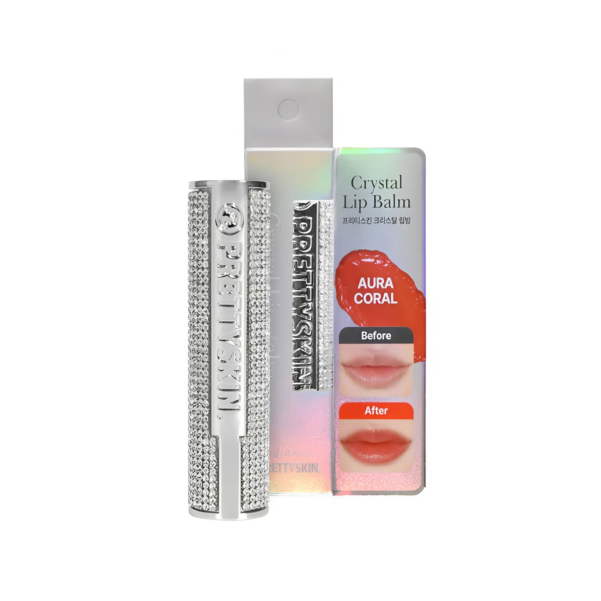 PRETTYSKIN lip balm Mood Changer swatch adds natural pink tone and hydration.