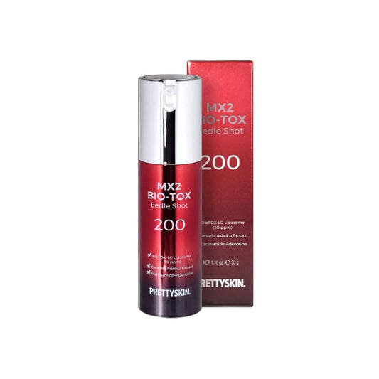 The PRETTYSKIN MX2 serum bottle pour enables smooth, nourished skin.