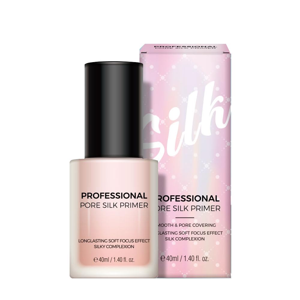 PRETTYSKIN Pore Silk Primer bottle showing a smooth matte base for flawless makeup