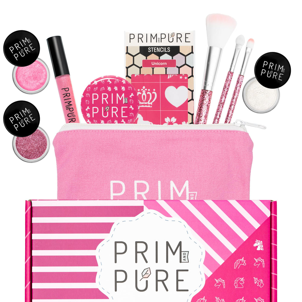 Prim and Pure unicorn stencil for safe, creative pretend makeup play