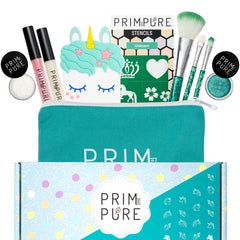 Prim and Pure mineral gift set with unicorn mirror for safe kids makeup playdates