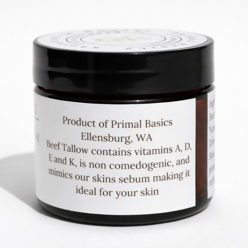 Primal Basics minimalist packaging reflects clean, ingredient-forward skincare aesthetic.
