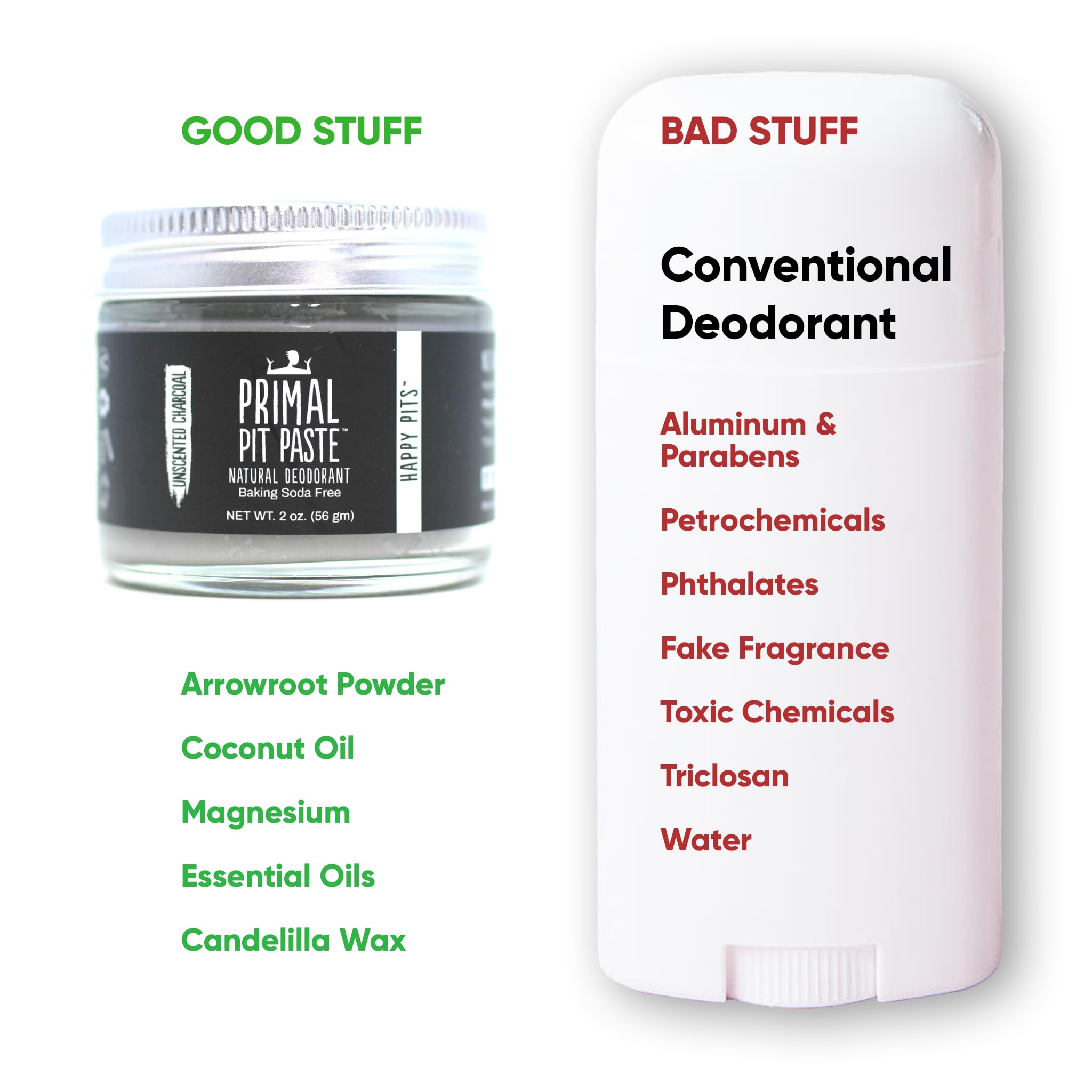 No aluminum or fragrance; cruelty-free, gluten-free formula by Primal Pit Paste