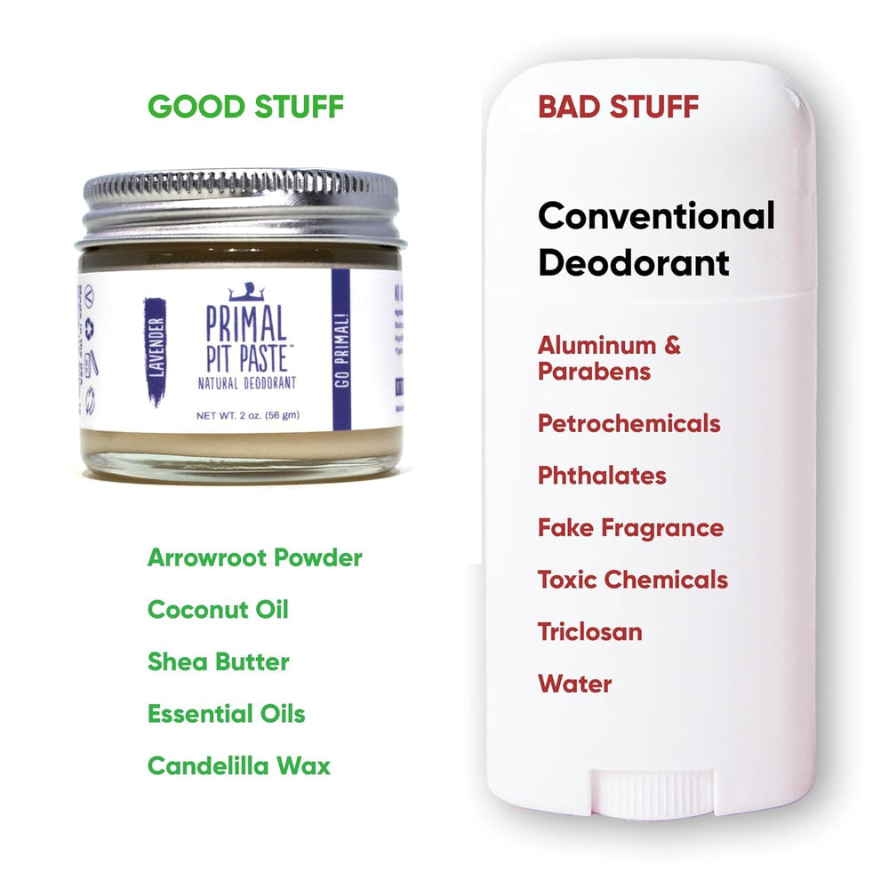 Eco-friendly recyclable packaging for Primal Pit Paste Patchouli deodorant