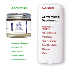 Eco-friendly recyclable packaging for Primal Pit Paste Patchouli deodorant