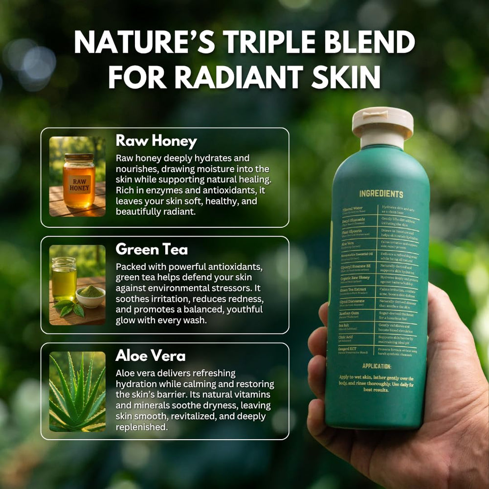 PRIMALS green tea extract closeup suggests soothing hydration