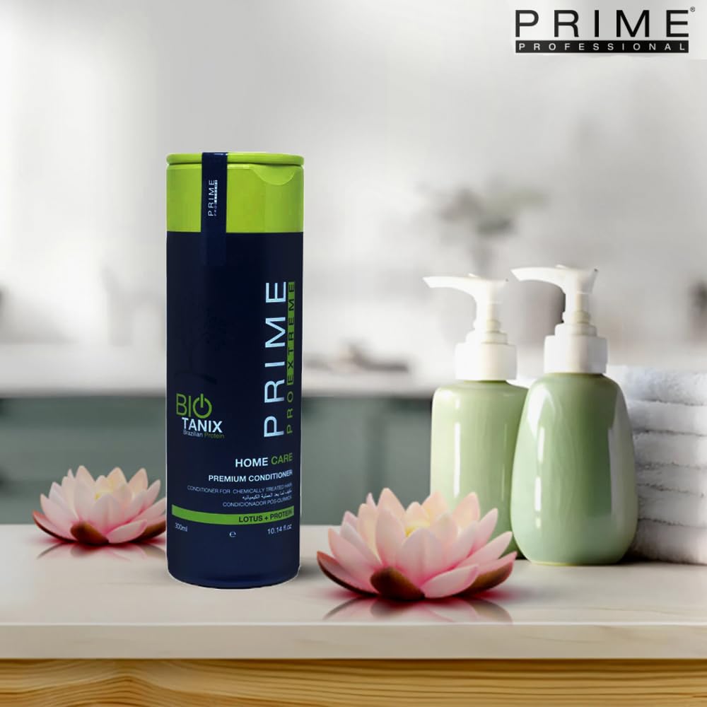 Prime Pro Extreme Bio Tanix Shampoo illustrating anti-frizz control.