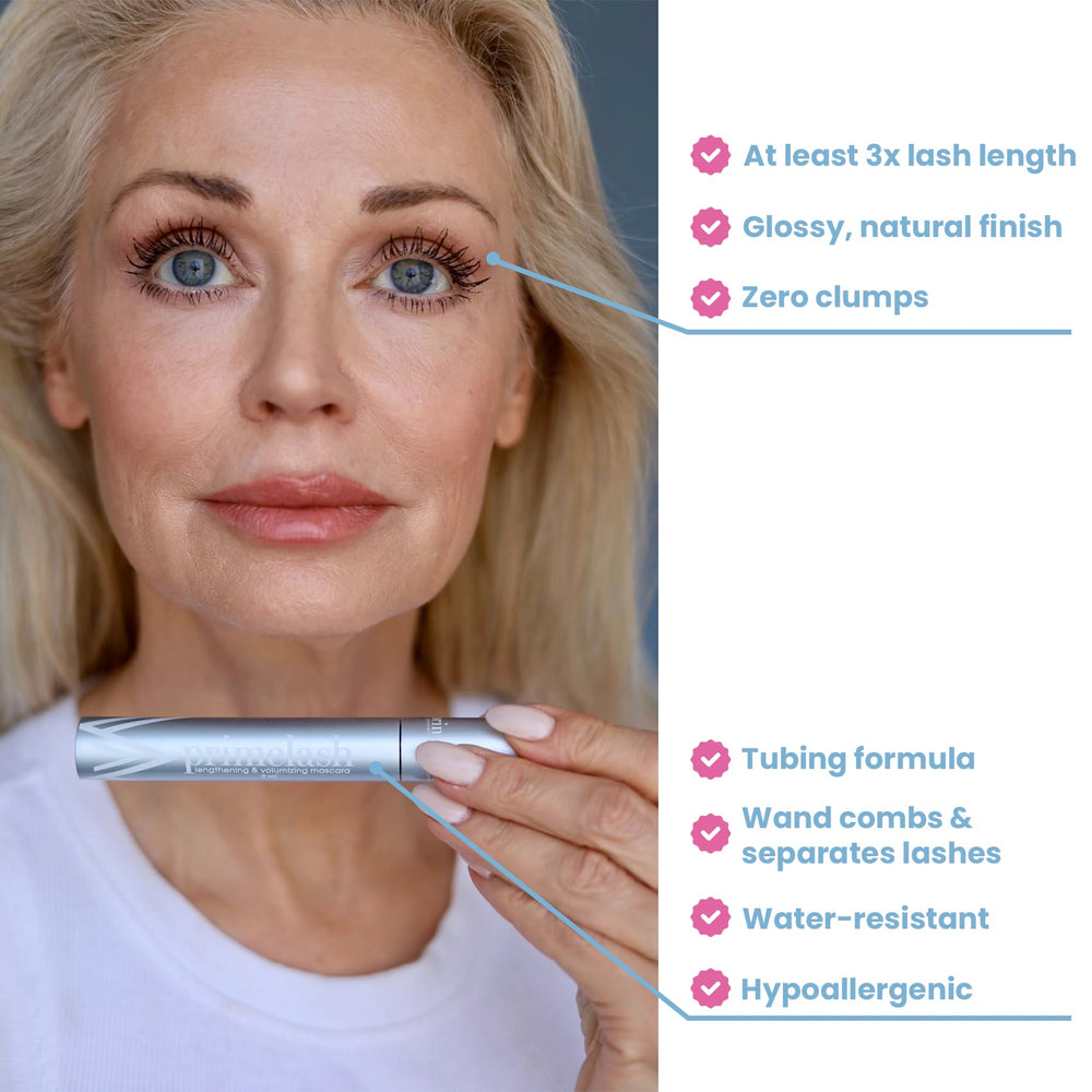 Prime Prometics PrimeLash brown brush image for clump-free application on mature eyes