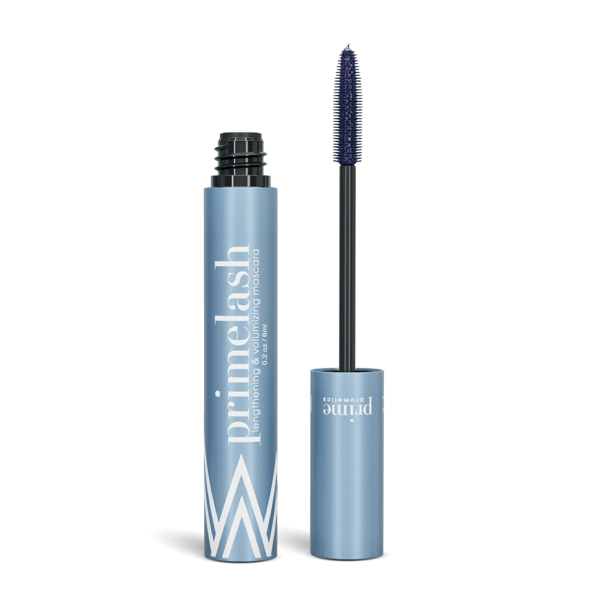 Prime Prometics PrimeLash Mascara blue bottle shown for daily wear.