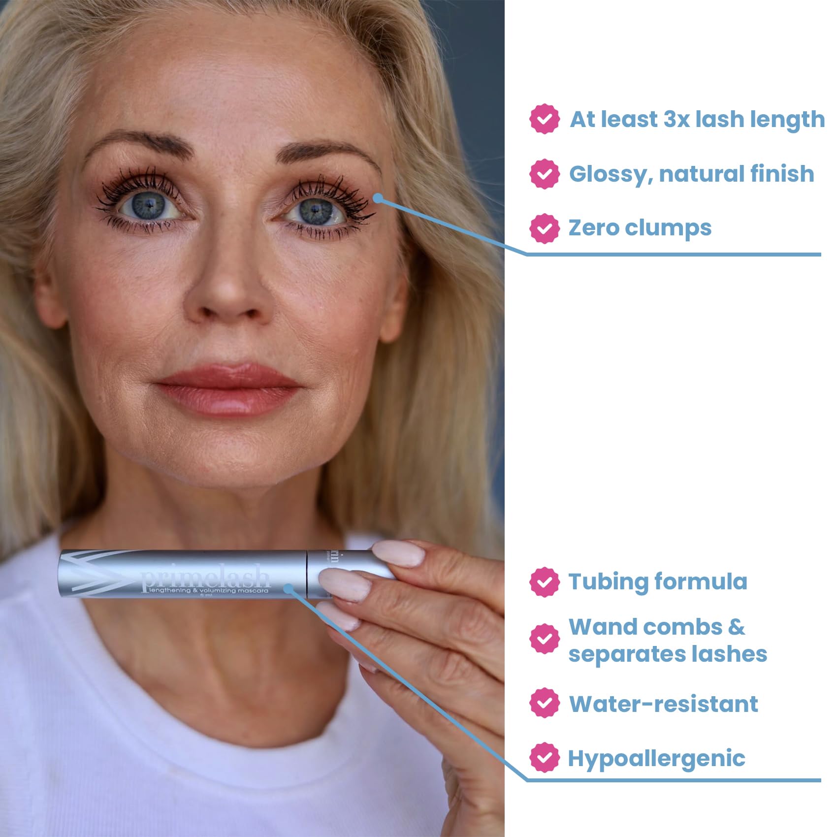Prime Prometics PrimeLash Mascara brush ensures clean separation for defined lashes.