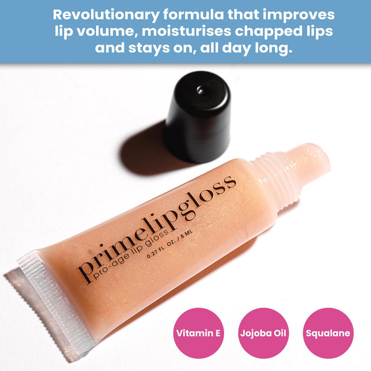 Prime Prometics PrimeLip Gloss non-sticky texture for long-lasting comfort on lips.
