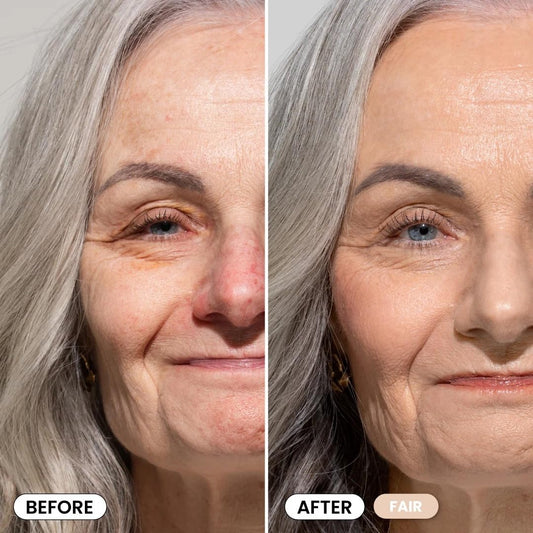PrimePrometics PrimeSkin CC+ Cream swatch showing buildable, adaptive coverage.