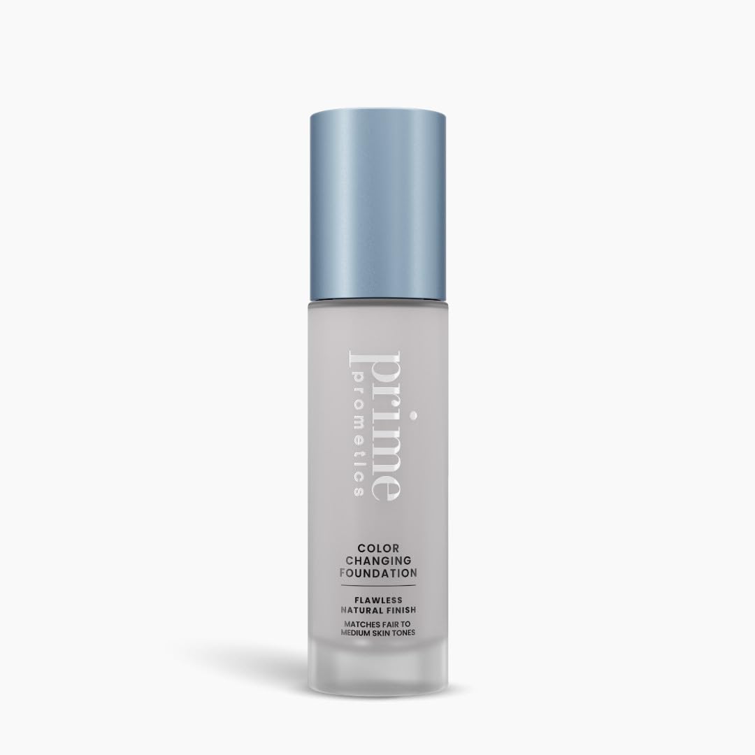 Prime Prometics self-adjusting shade foundation blends for a seamless skin match.