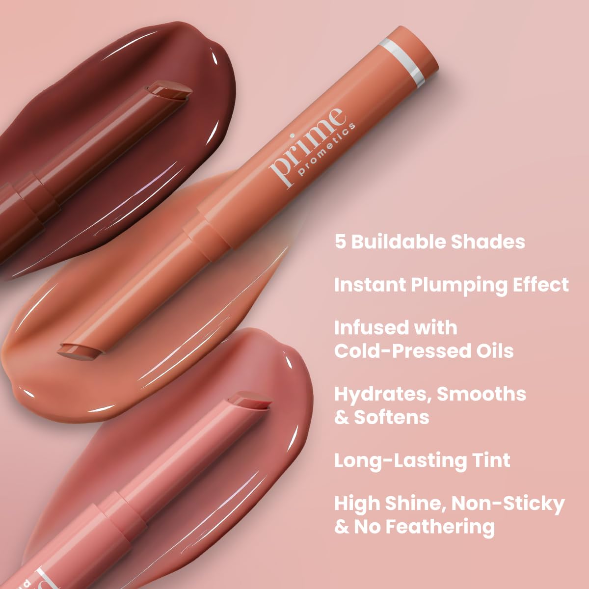 PrimePrometics PrimeLip slim-stick applies precisely for sheer to rich color.